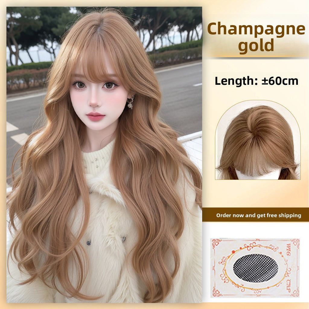 Long Wavy Synthetic Hair Wig with Bangs