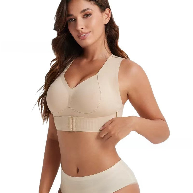 Breathable, gathering, lifting and anti-sagging sports bra