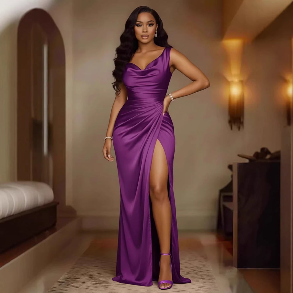 Sleeveless Dress with Slit at the Hem