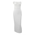 Women Bodycon Dress with Feather Collar