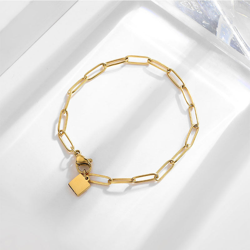 Women's Titanium Steel Inlaid Charm Bracelet Versatile Fashion Jewelry