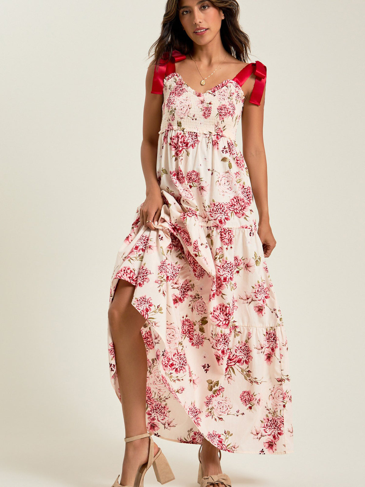 Floral Print Layered Cake Dress