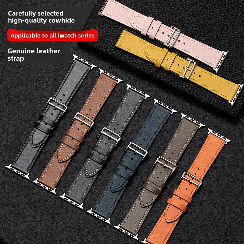 Genuine leather waterproof cowhide watch strap