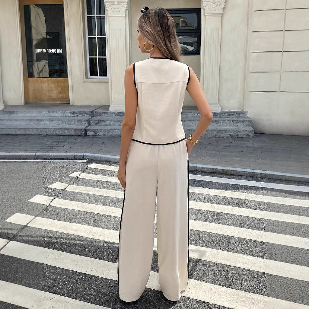 Vest and drawstring pants set