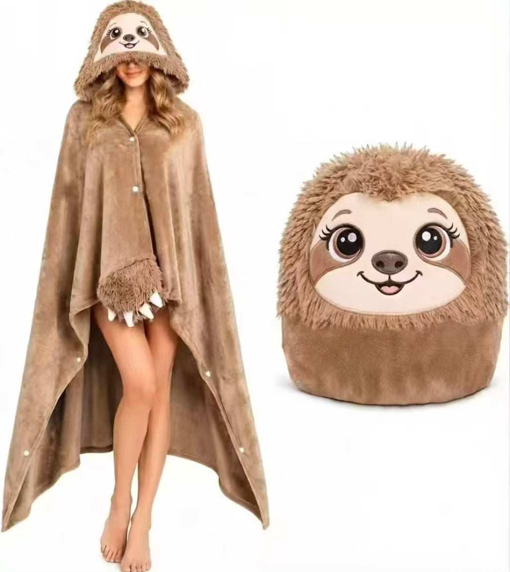 Hooded Animal Cape Blanket