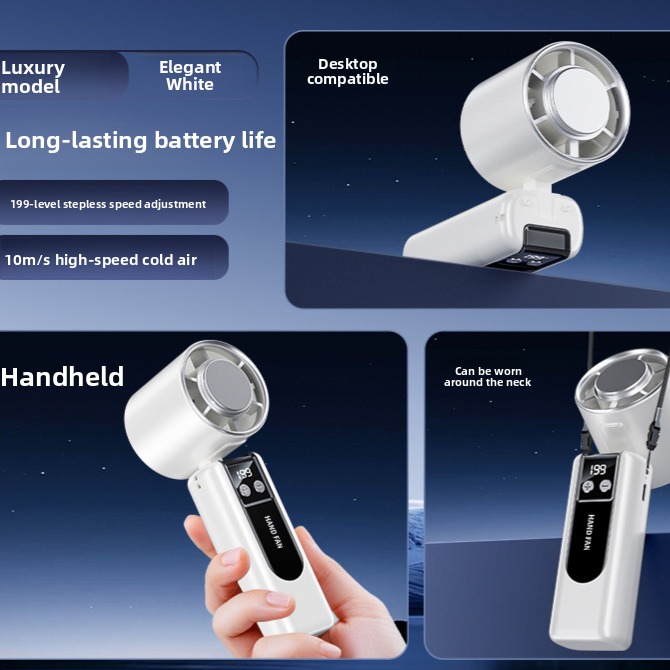 Portable USB Rechargeable Handheld Fan with Ice Compress