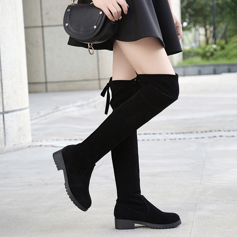 Womens Suede Over-The-Knee Boots with Cotton Lining