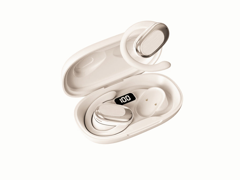 Open-Ear Bluetooth Headphones with Digital Display