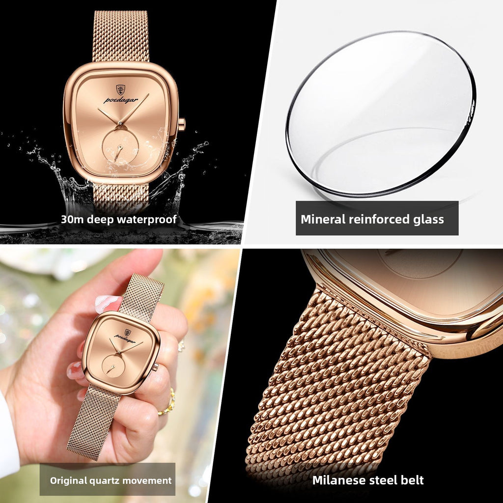 Fashion Quartz Women's Watch with Stainless Steel Mesh Strap