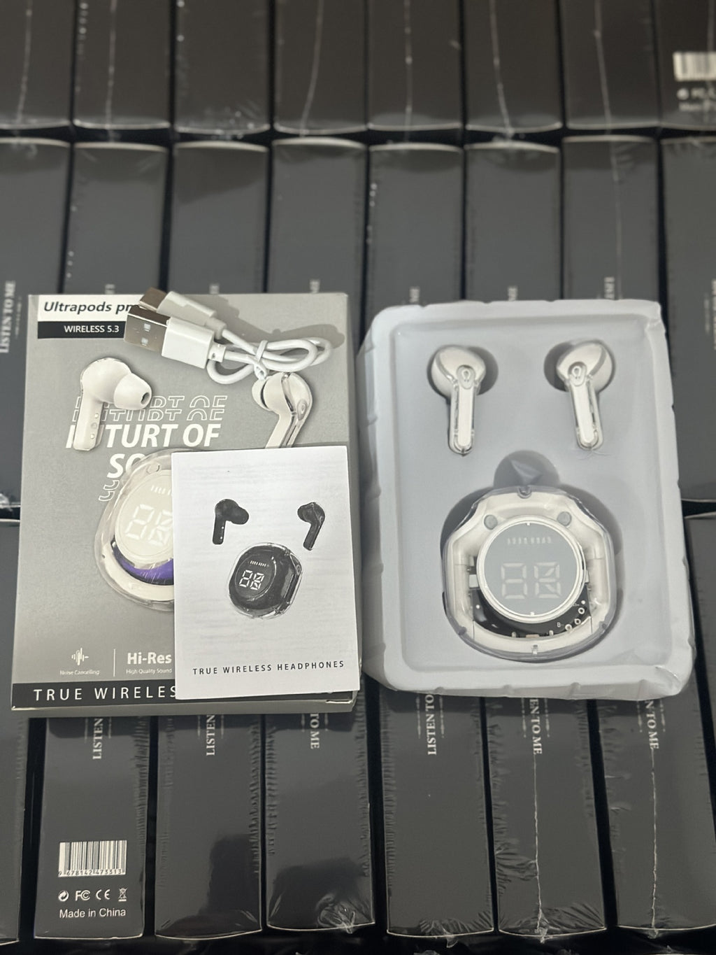 New Bluetooth headset transparent digital display