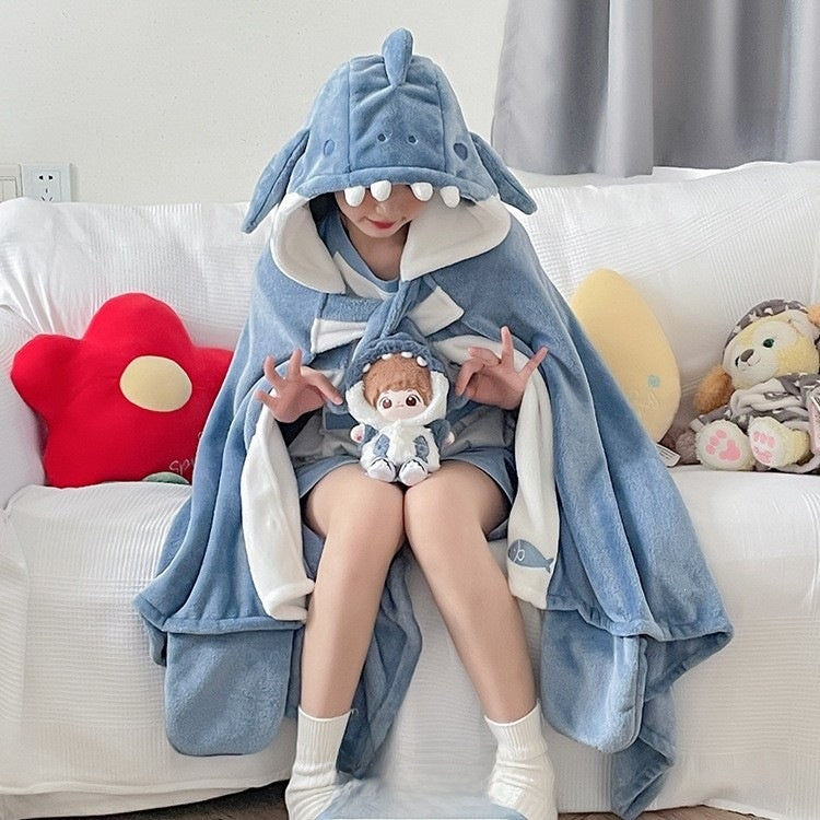 Hooded Animal Cape Blanket