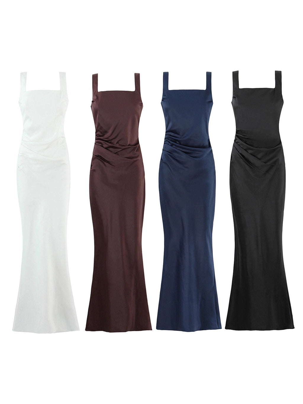 Elegant Square Neck Fishtail Evening Dress
