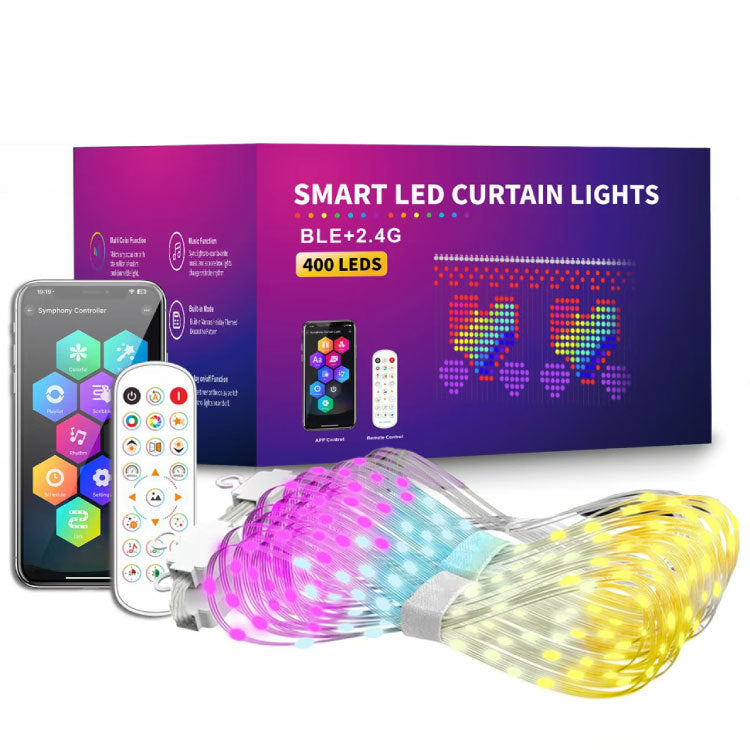 App-Controlled RGB LED Curtain Light with Custom Patterns