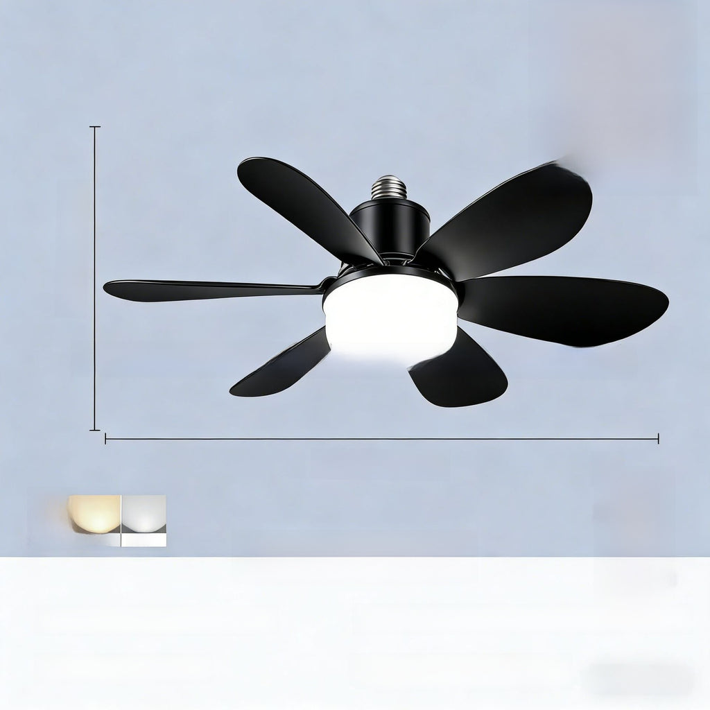 E27 Screw Ceiling Fan Lamp with Detachable Blades Remote Control