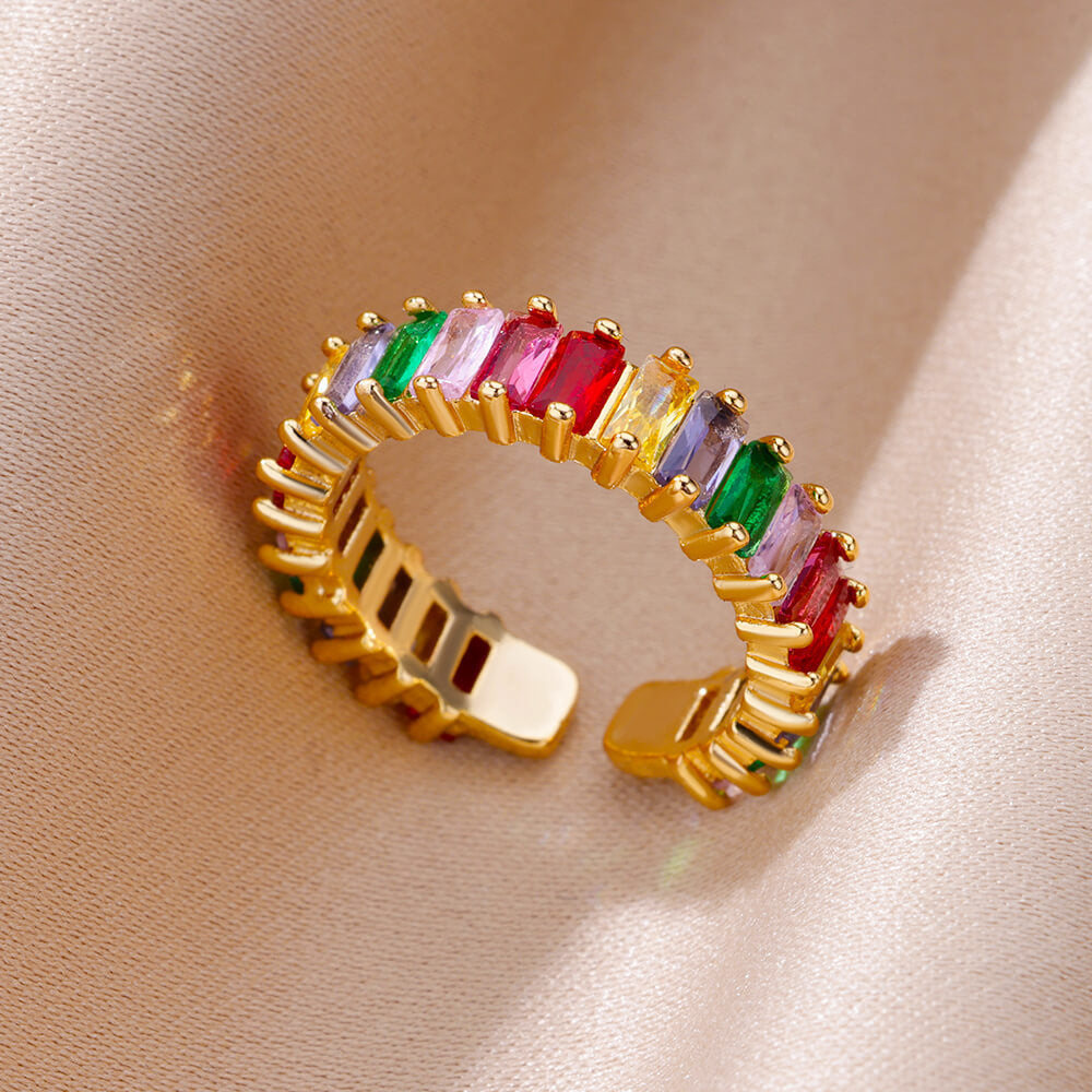 Gold Plated Zircon Open Ring