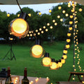 Tent canopy ambiance string lights for weddings