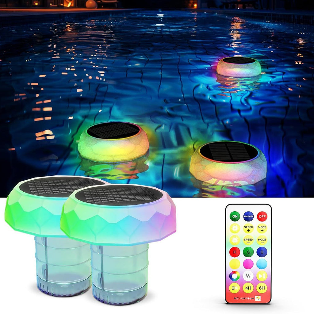 Solar Powered Floating Pool Light with Color Changing LED