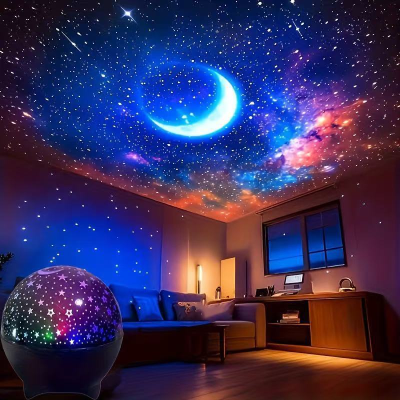 Star Moon Projection Night Light