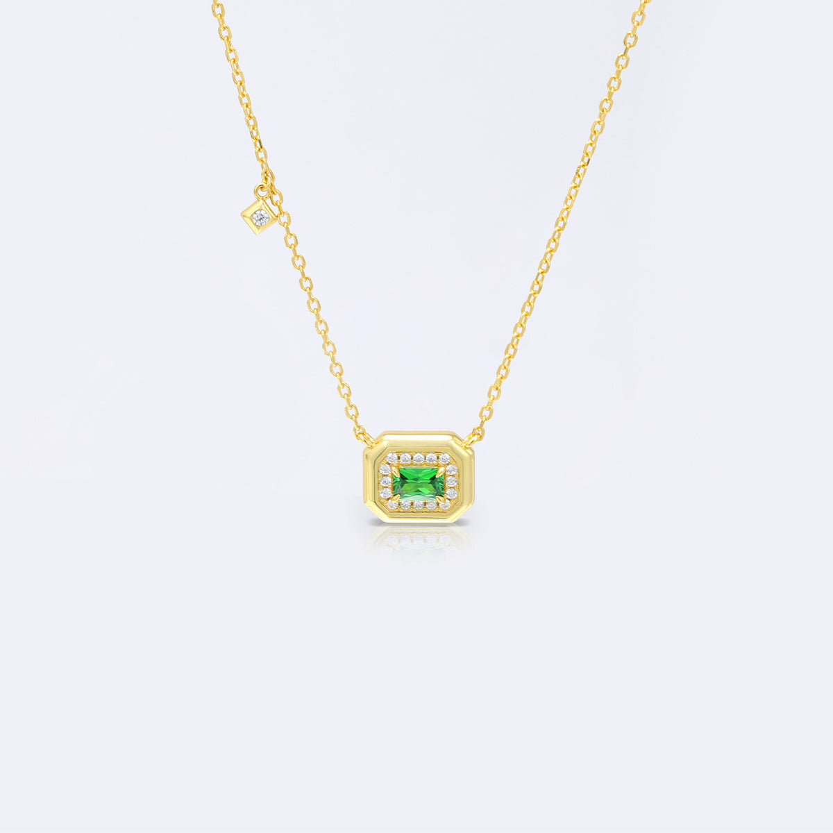 Round Birthstone Zircon Necklace