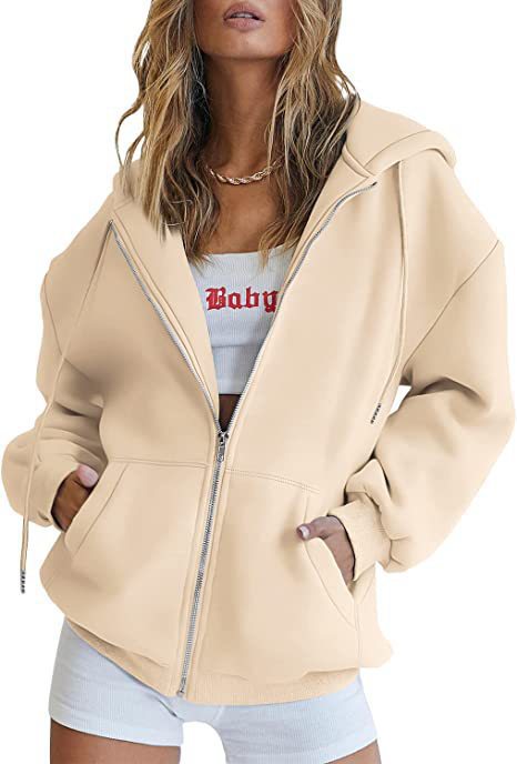 Long-sleeved hooded sweater-style women's coat