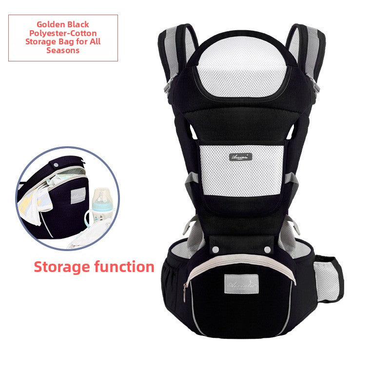 Foldable Baby Carrier with Waist Stool Dual Shoulder Support