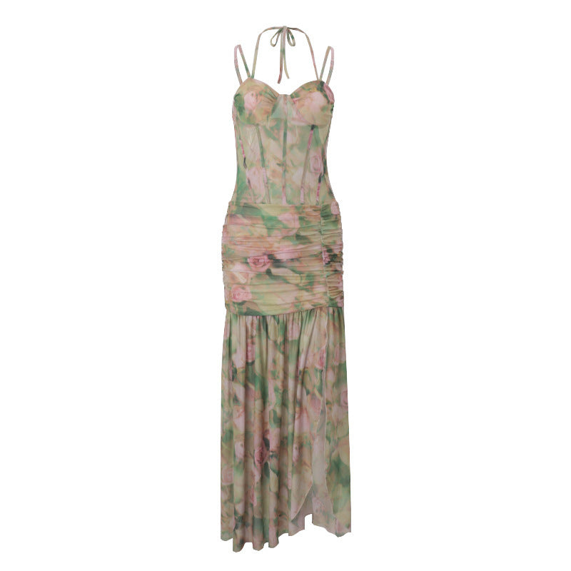 Womens Sling Print Summer Dress