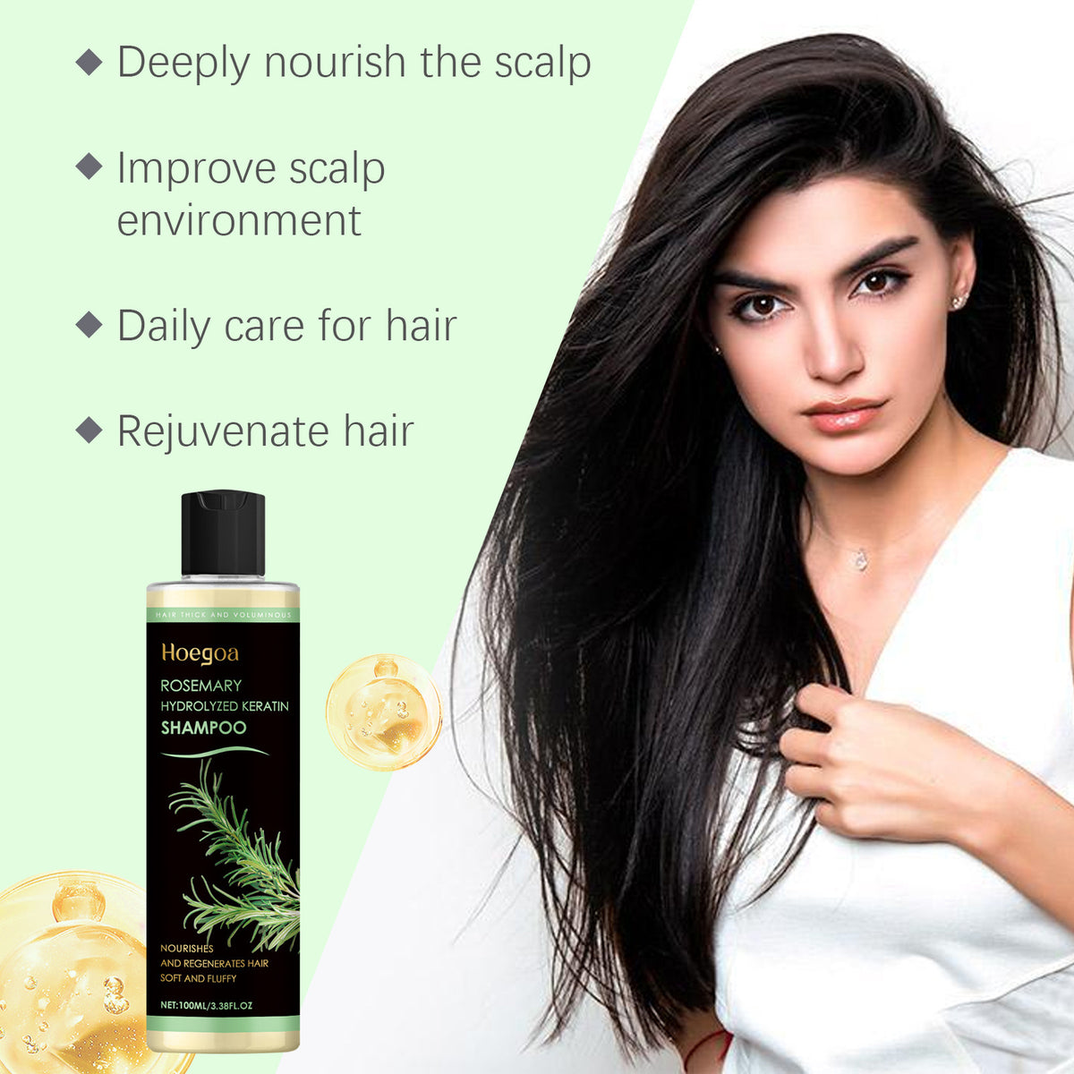 Hoegoa Rosemary Thickening Shampoo for Volumizing and Deep Repair 100ml