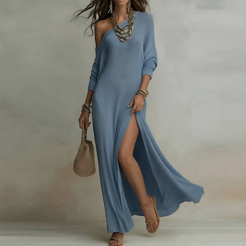 Long Sleeve High Neck Midi Dress