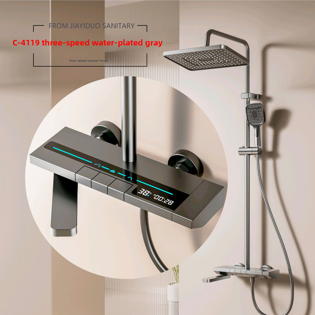 Digital Display Shower System with Pressure Boost