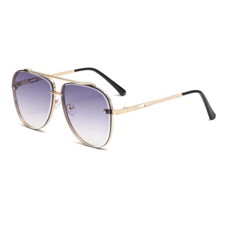 Double Bridge Metal Aviator Sunglasses