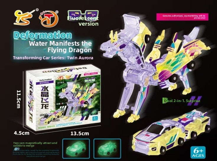 Collision Transforming Dragon Robot Toy Light and Sound Action Figure