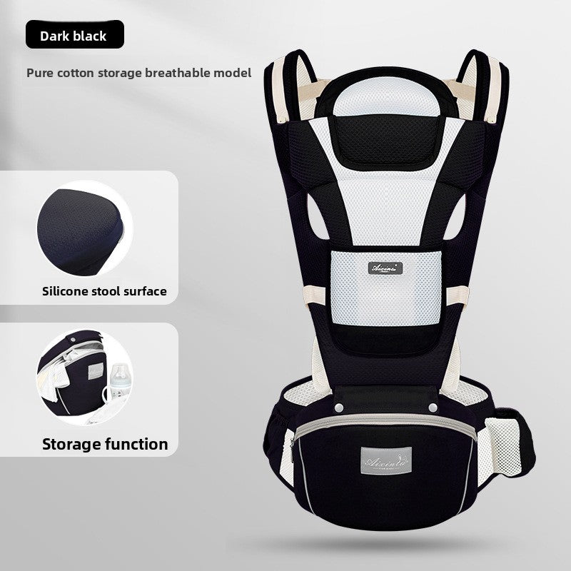 Foldable Baby Carrier with Waist Stool Dual Shoulder Support