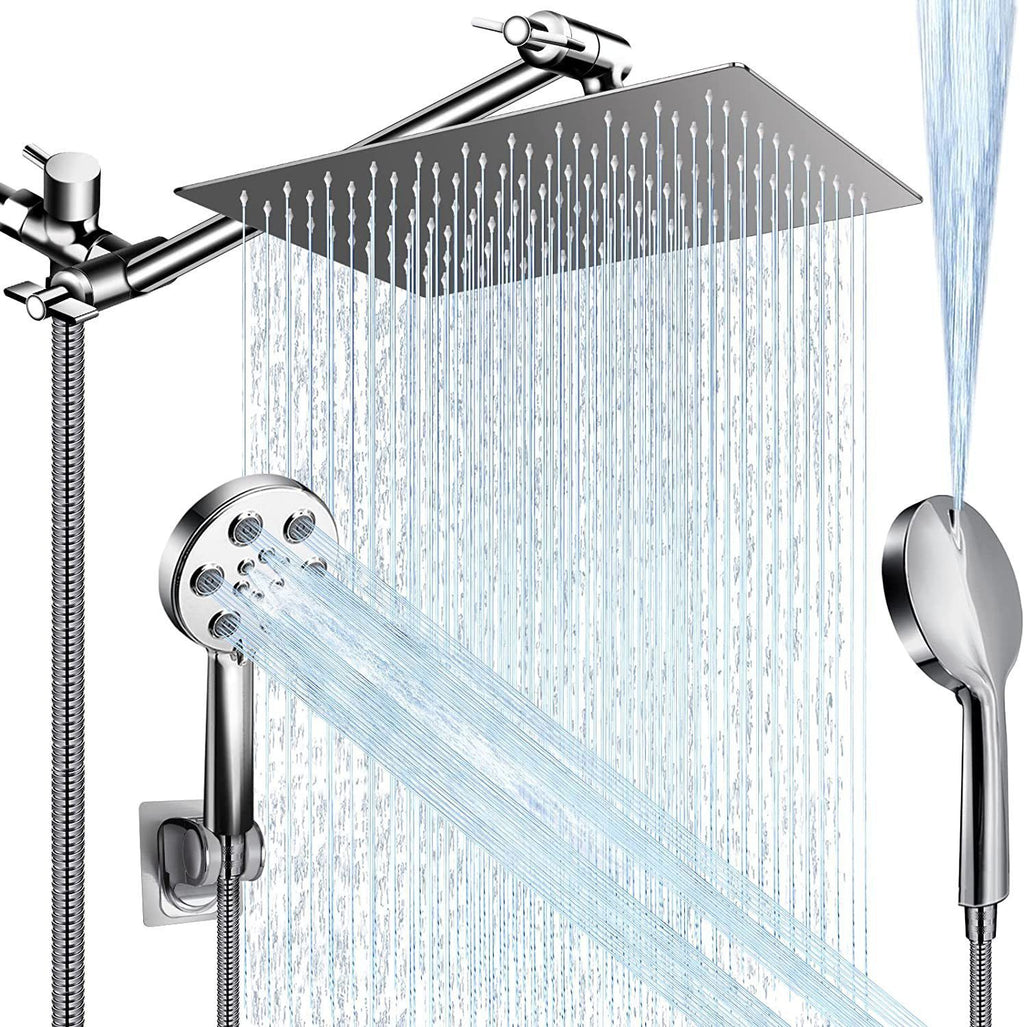 Stainless Steel Shower Set with 8 Functions and Extension Rod