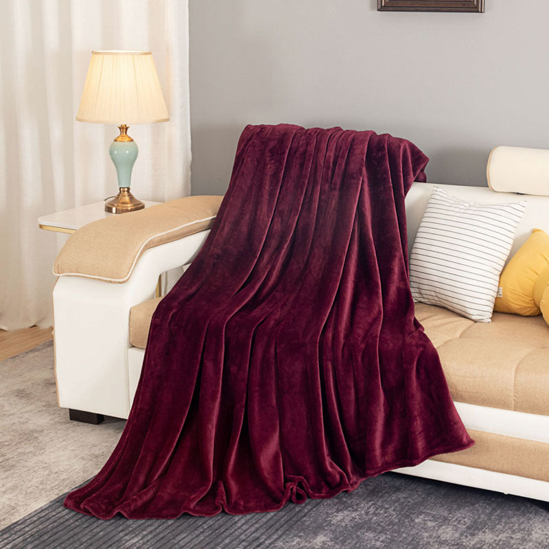 Solid Color Coral Fleece Blanket