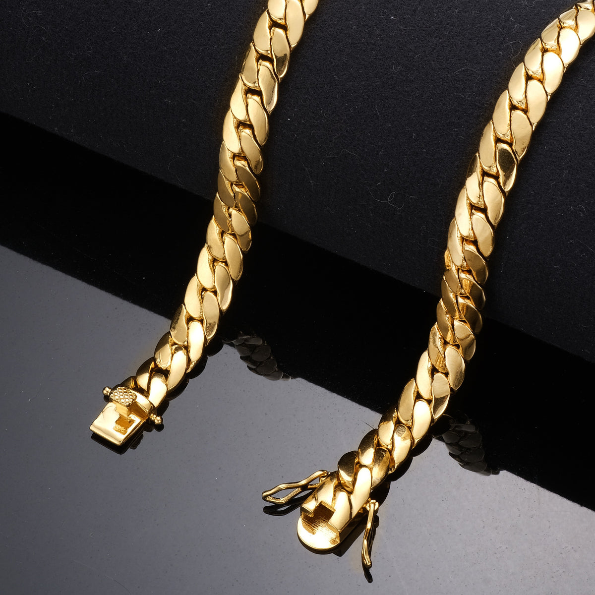 18K gold-plated brass Cuban chain