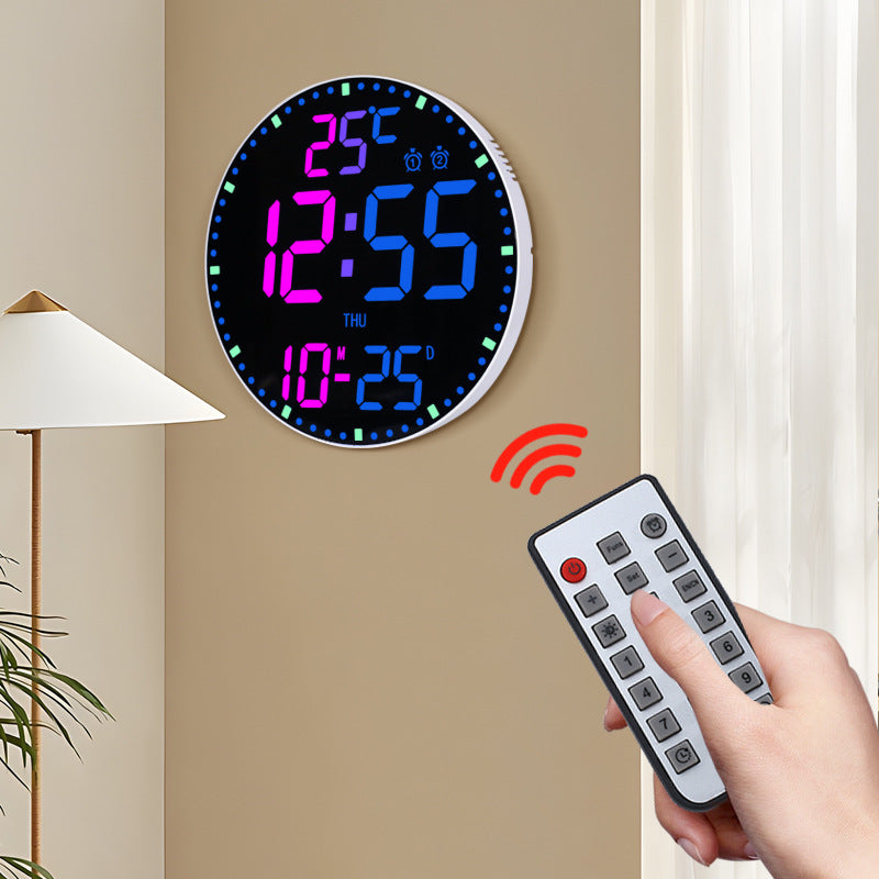 RGB WiFi Wall Clock Digital Perpetual Calendar LED Alarm Clock App Control
