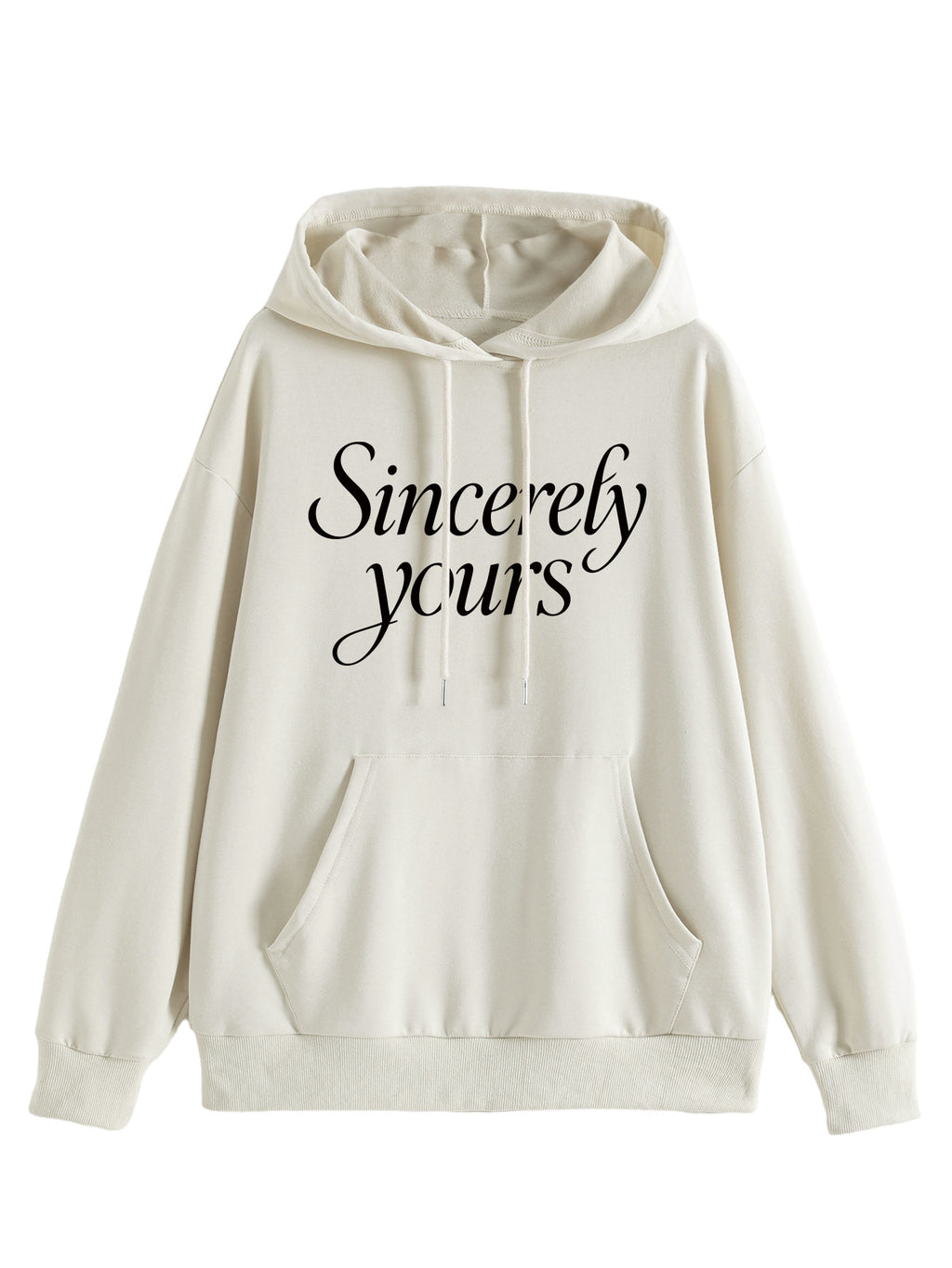 Womens Pure Cotton Loose Fit Printed Hooded Sweatshirt