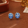 Blue Zircon Earrings Necklace Ring