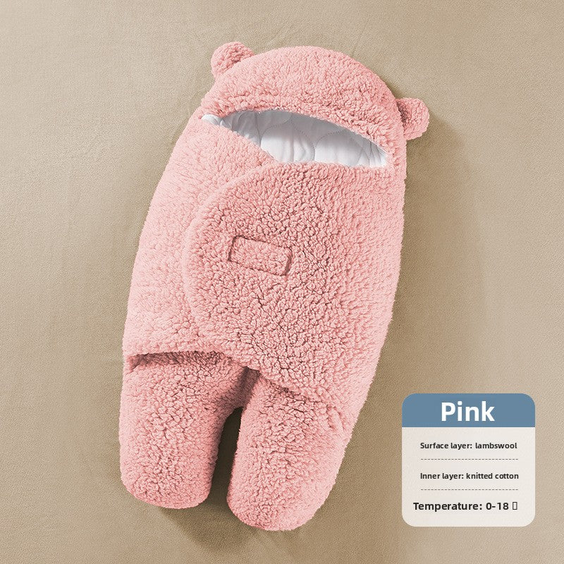 Autumn Winter Thickened Baby Swaddle Sleeping Bag with Anti-Startling Feature