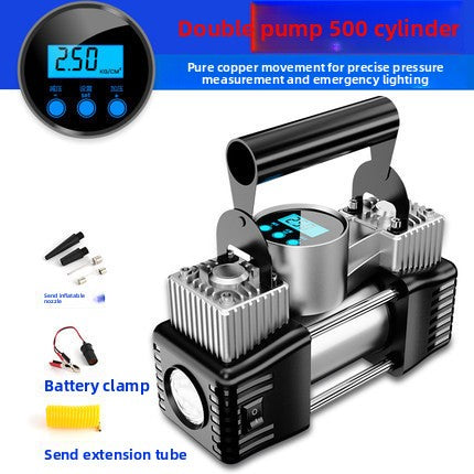 Dual Cylinder Car Air Pump with Digital Display