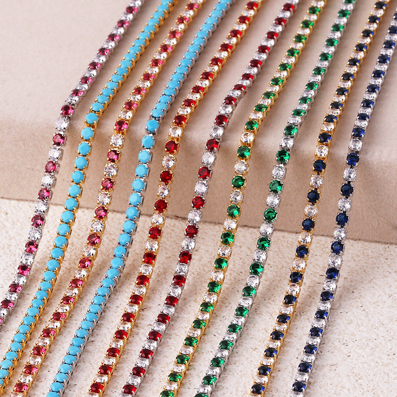 Colorful Zircon Tennis Claw Chain Necklace