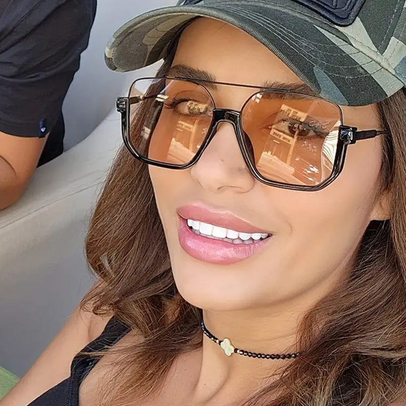 Double Beam Lower Half-Frame Sunglasses