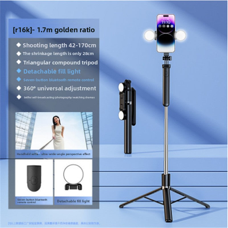 Bluetooth Phone Tripod with Fill Light and Stabilizer