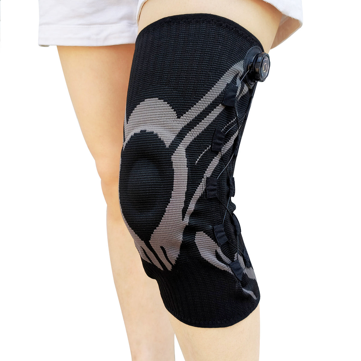 Silicone shock-absorbing knitted compression knee guard