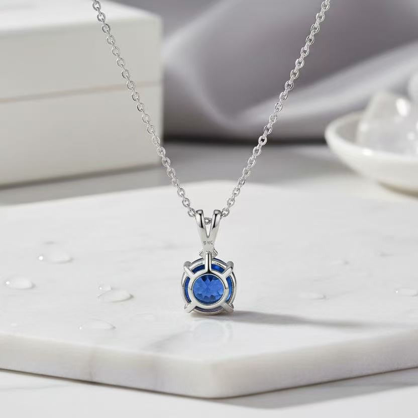 Colored Zircon and Diamond Pendant