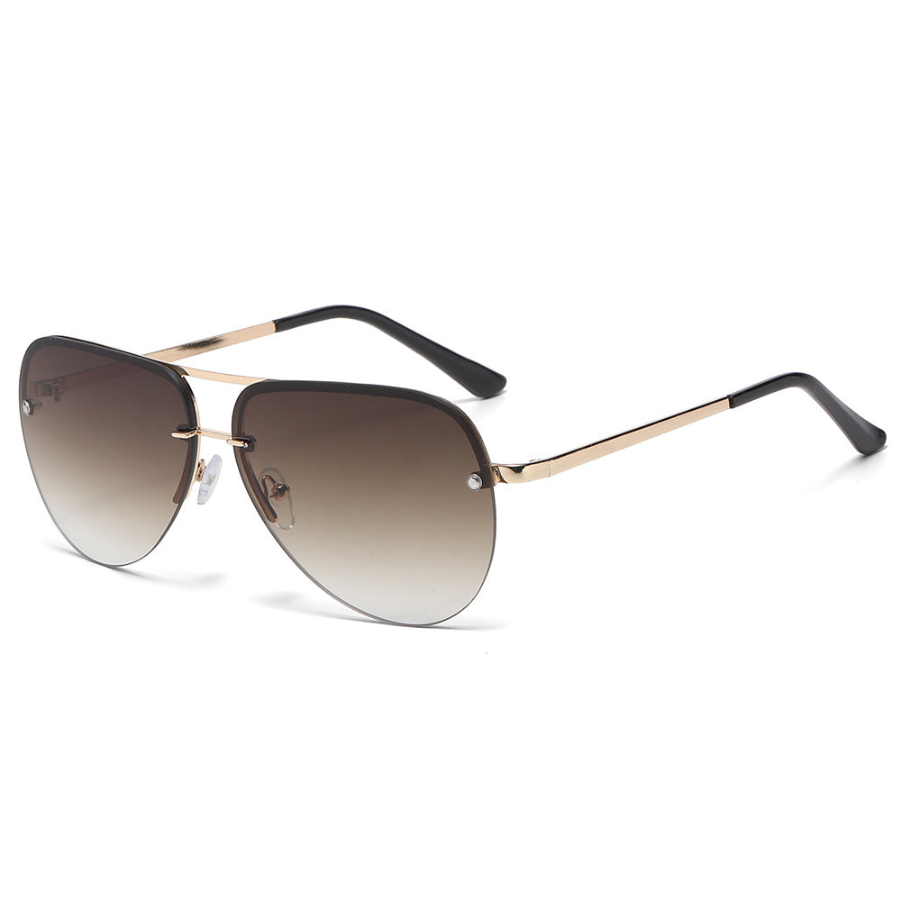 Metal double-barrel pilot sunglasses