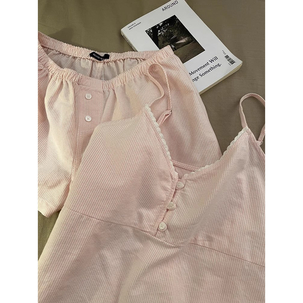 Womens Cloud Cotton Suspender Pajama Set