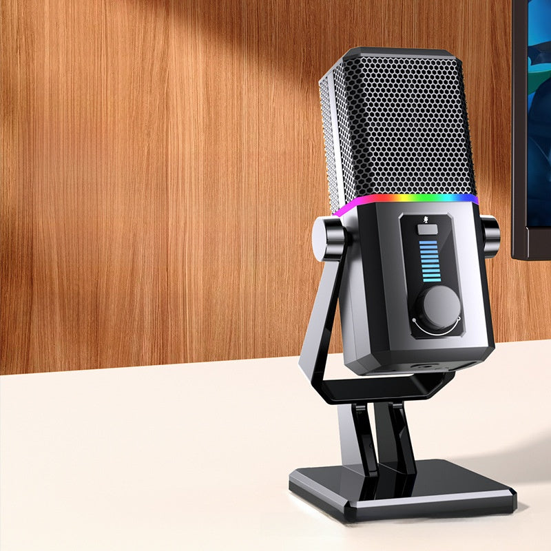 RGB USB Condenser Microphone with Noise Reduction