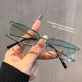 Women's silver metal plain glasses