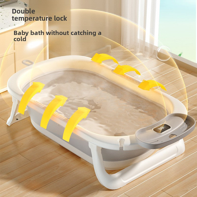Temperature Sensing Baby Bathtub with Foldable Design